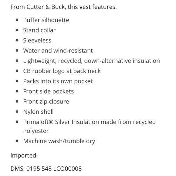 NWT Cutter & Buck vest‼️ - Picture 12 of 12